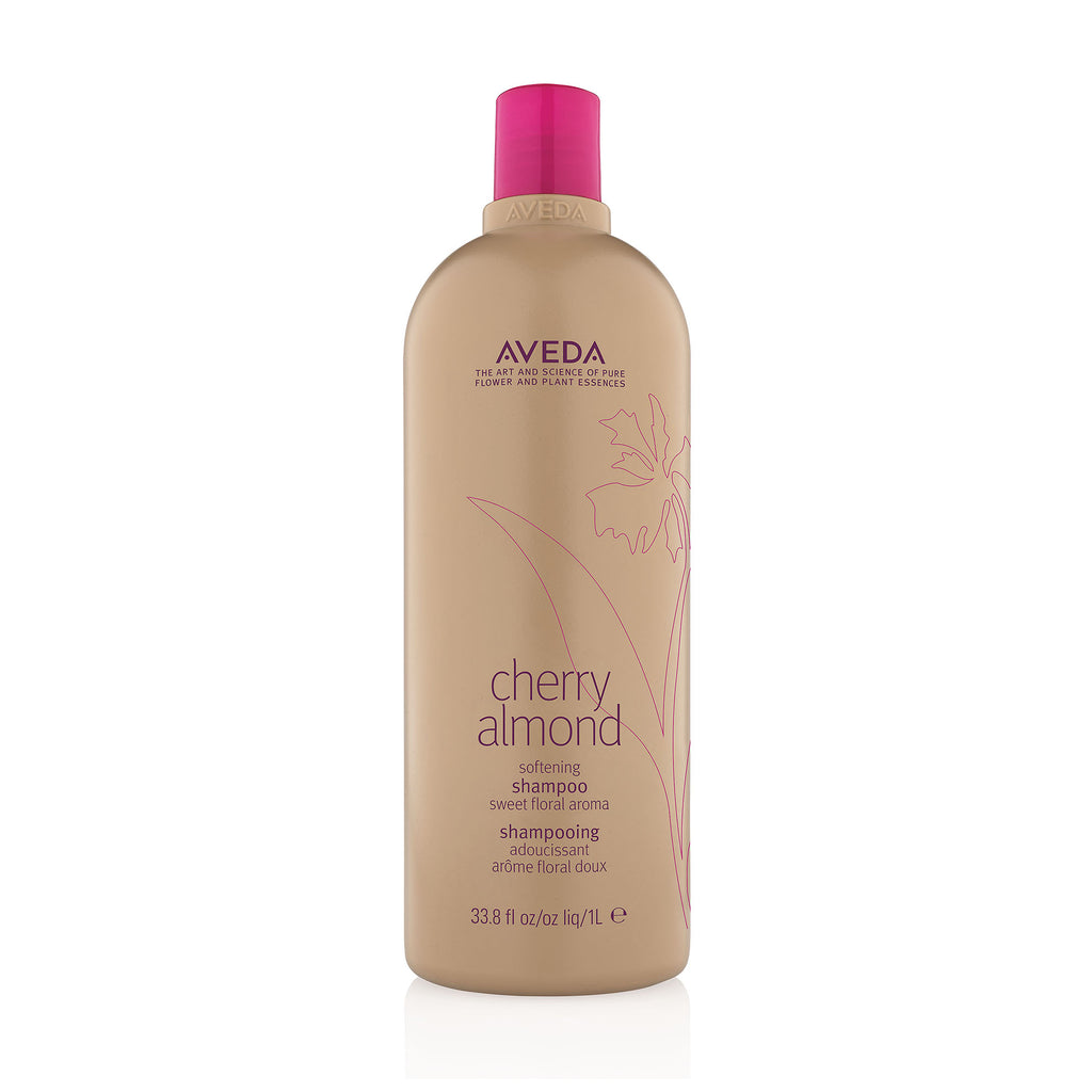 Cherry Almond sjampó hreinsar hárið á mildan hátt og fjarlægir ekki náttúrulega olíu í hársverði LÍTRI
